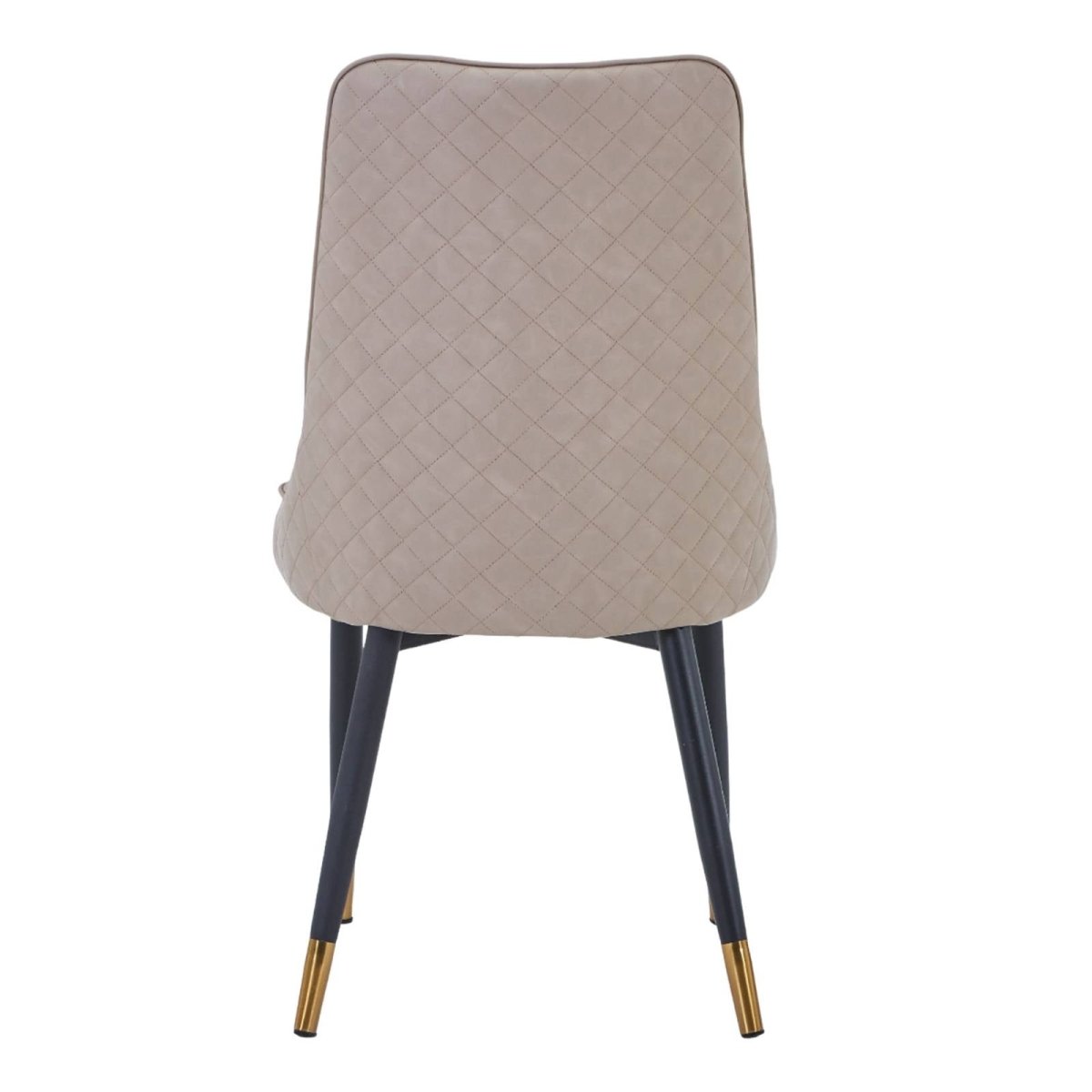 Allure Modern Dining Chair Upholstered in Vinyl Leather Seat with Oak Wood Legs Taupe Dining Chair Leisuremod