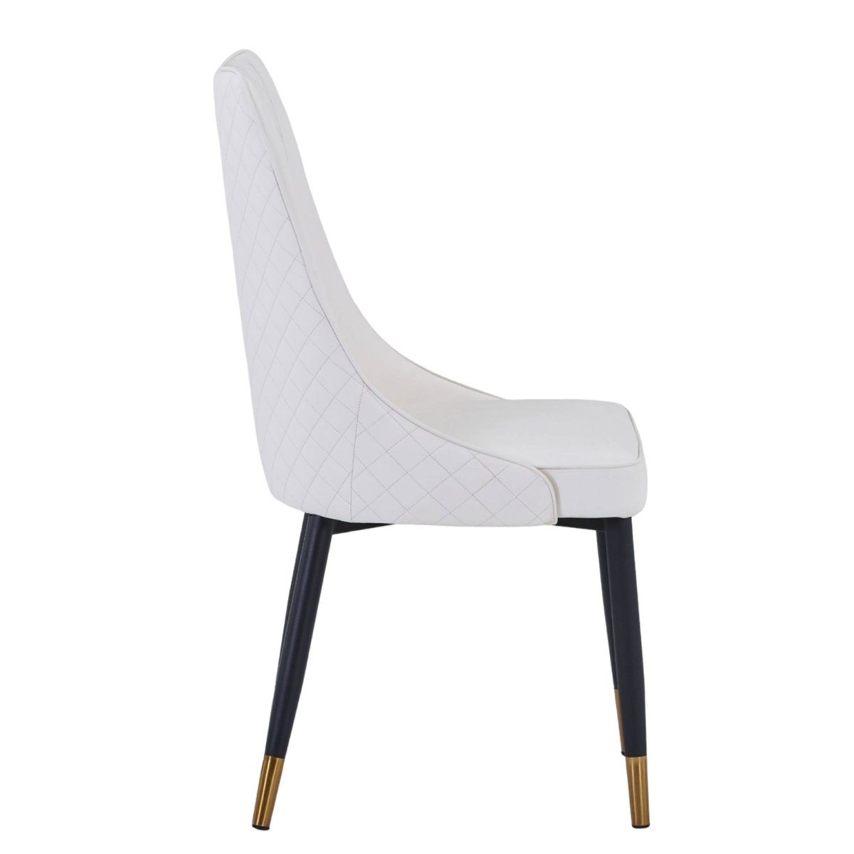 Allure Modern Dining Chair Upholstered in Vinyl Leather Seat with Oak Wood Legs White Dining Chair Leisuremod