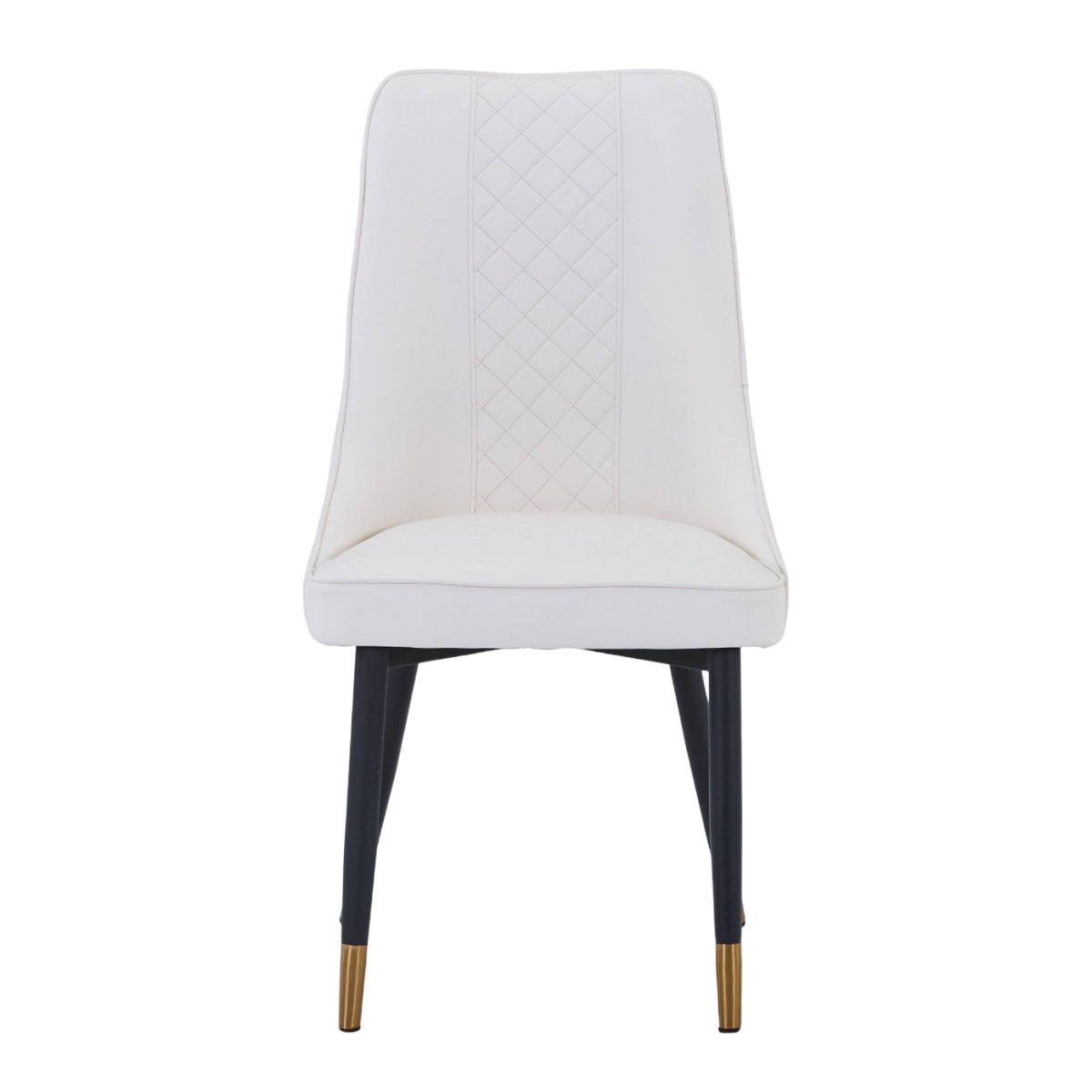Allure Modern Dining Chair Upholstered in Vinyl Leather Seat with Oak Wood Legs White Dining Chair Leisuremod