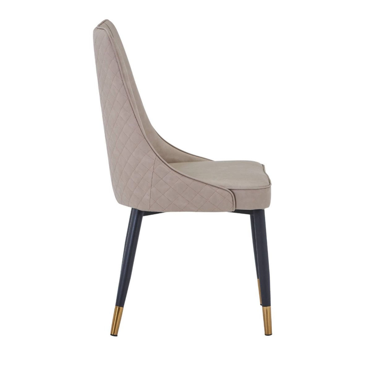 Allure Modern Dining Chair Upholstered in Vinyl Leather Seat with Oak Wood Legs Taupe Dining Chair Leisuremod