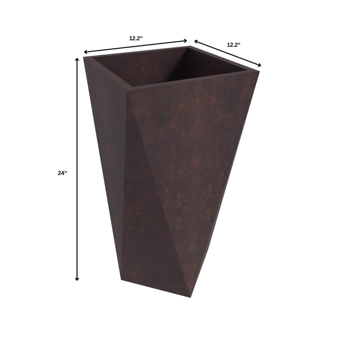Aloe 3 - Piece Modern Fiberstone and MGO Clay Square Planter Set for Indoor and Outdoor