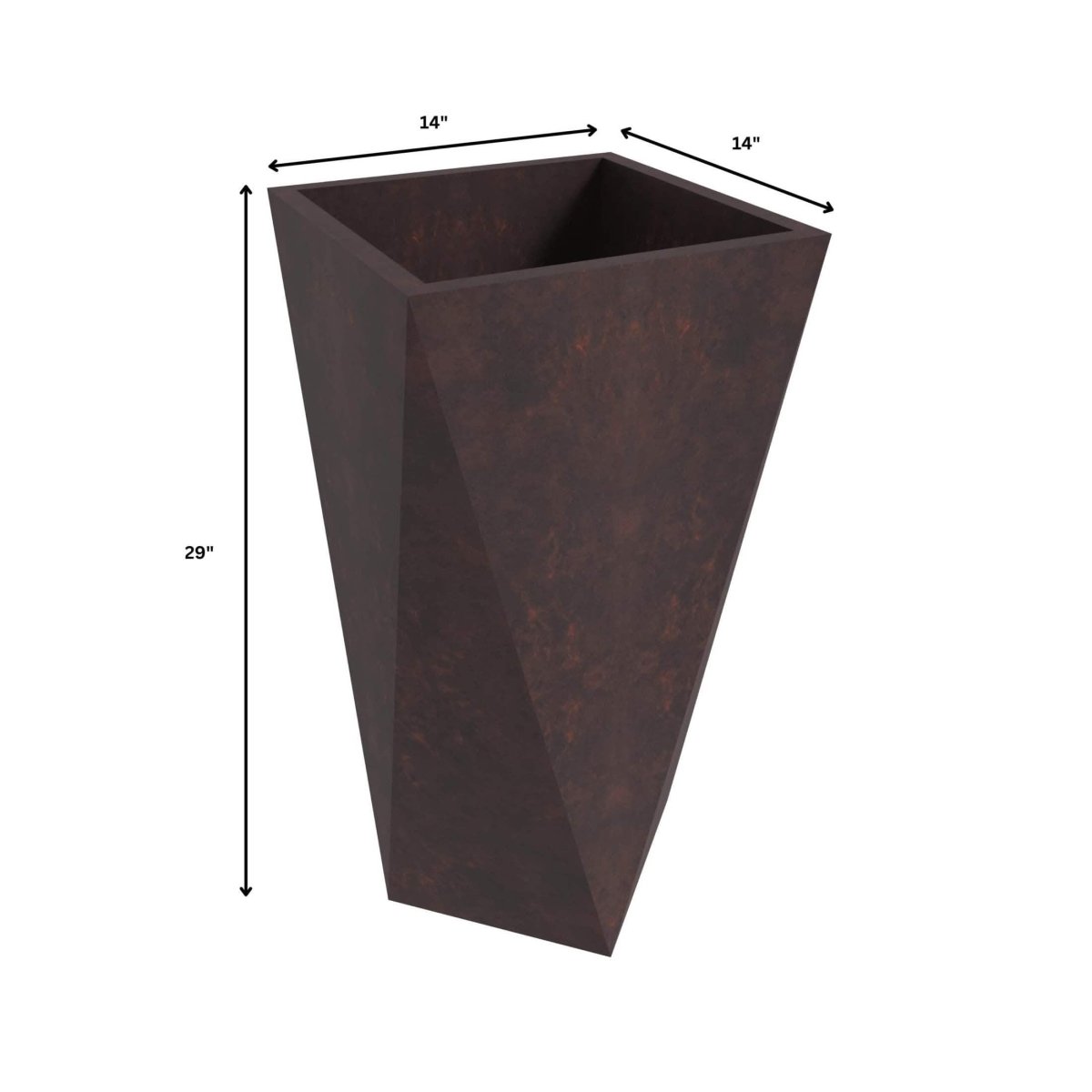 Aloe 3 - Piece Modern Fiberstone and MGO Clay Square Planter Set for Indoor and Outdoor