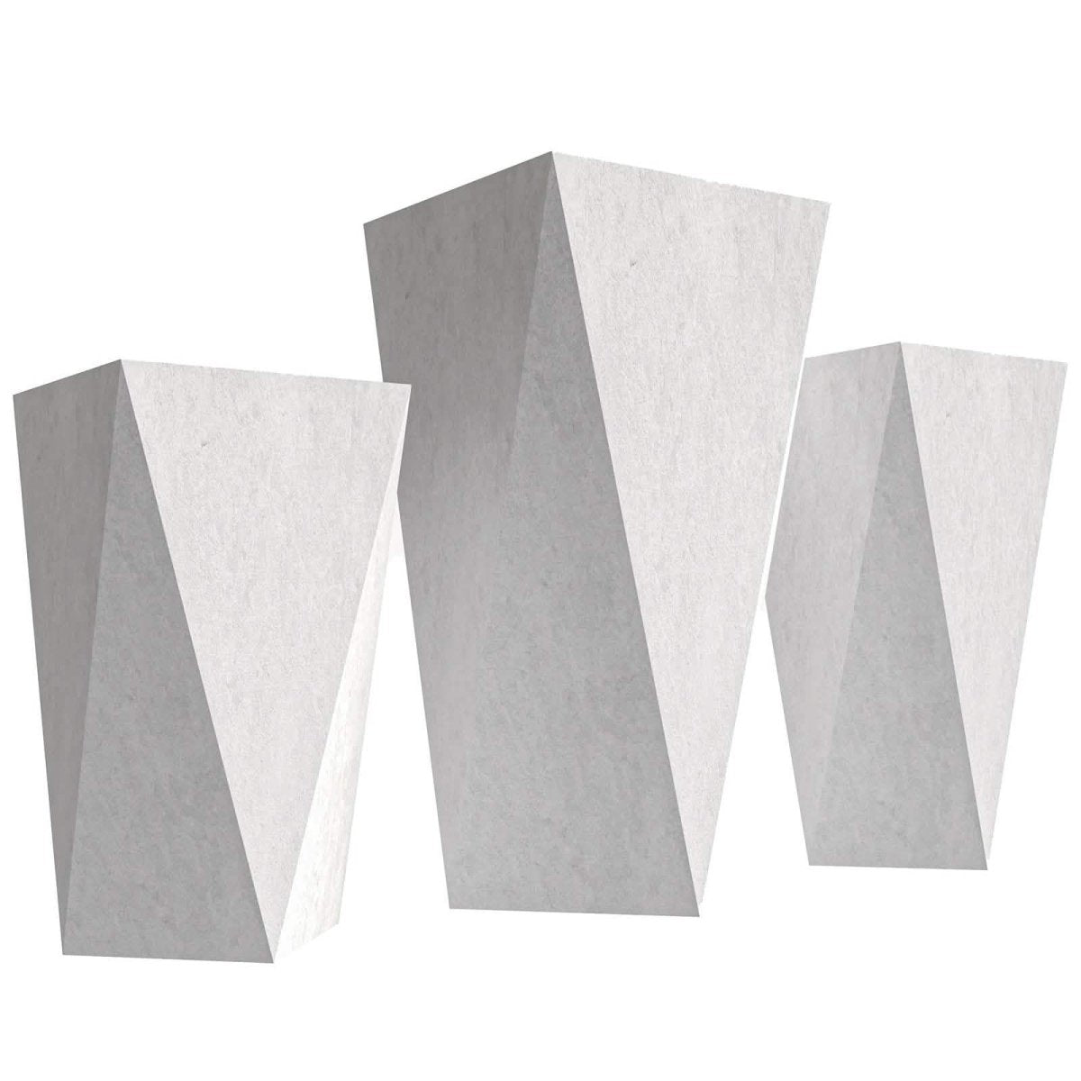 Aloe 3 - Piece Modern Fiberstone and MGO Clay Square Planter Set for Indoor and Outdoor