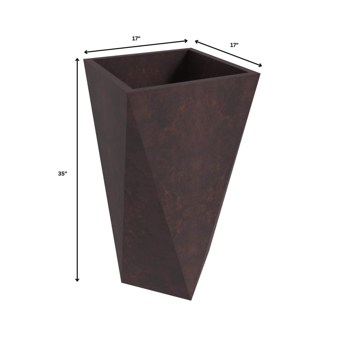 Aloe 3 - Piece Modern Fiberstone and MGO Clay Square Planter Set for Indoor and Outdoor