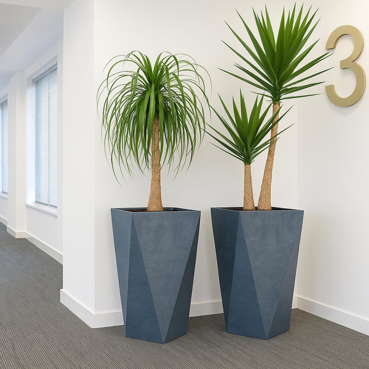 Aloe Tapered Square Fiberstone And MGO Clay Planter For Indoor And Outdoor