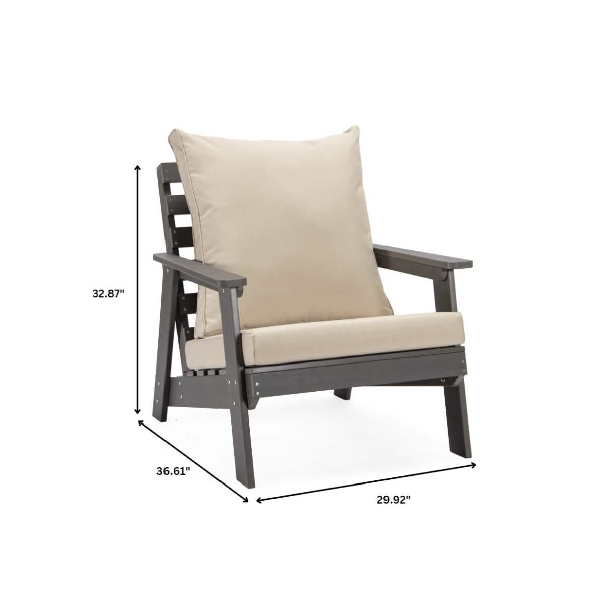 Alpine Lounge Arm Chair with Removable Cushions in Polyester and High - Impact Polystyrene Frame