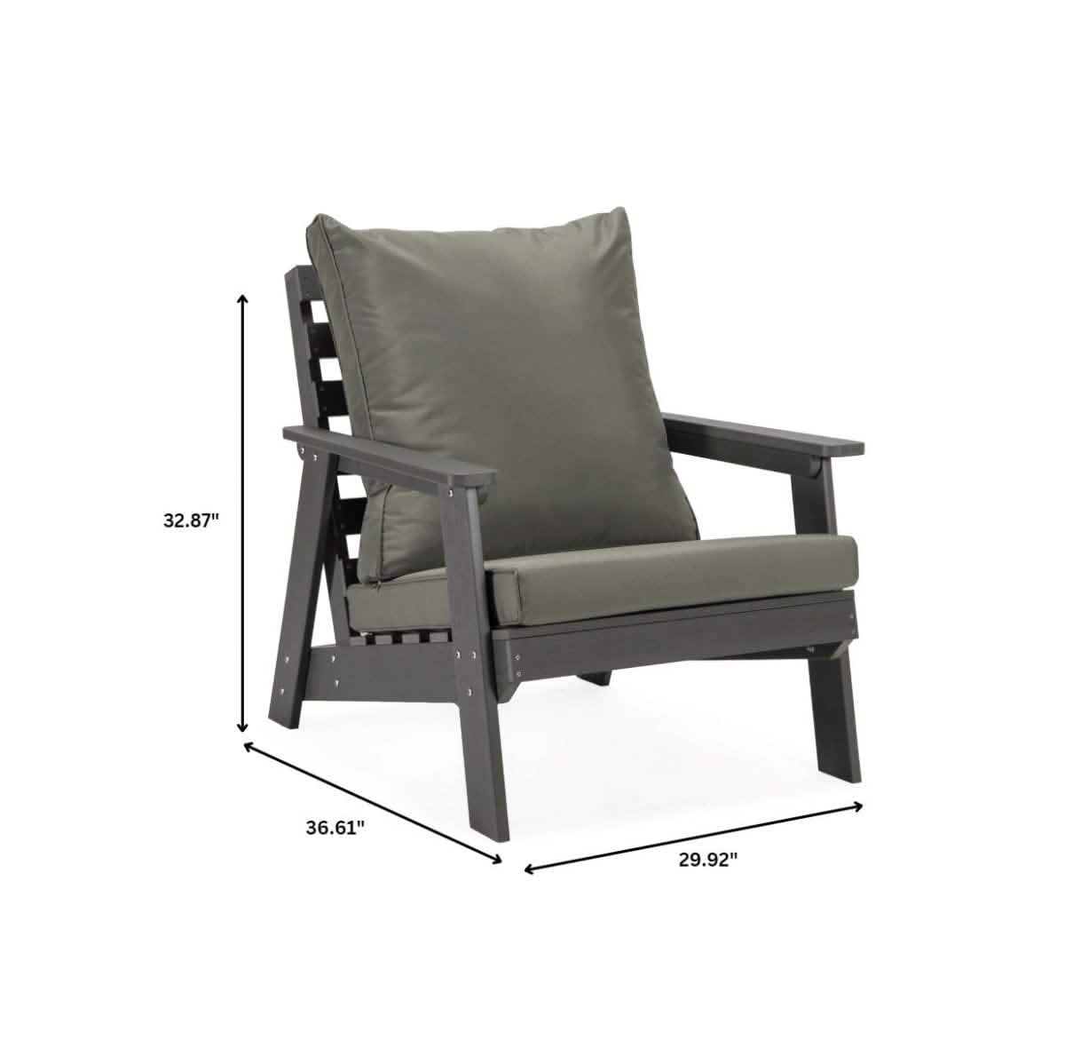 Alpine Lounge Arm Chair with Removable Cushions in Polyester and High - Impact Polystyrene Frame