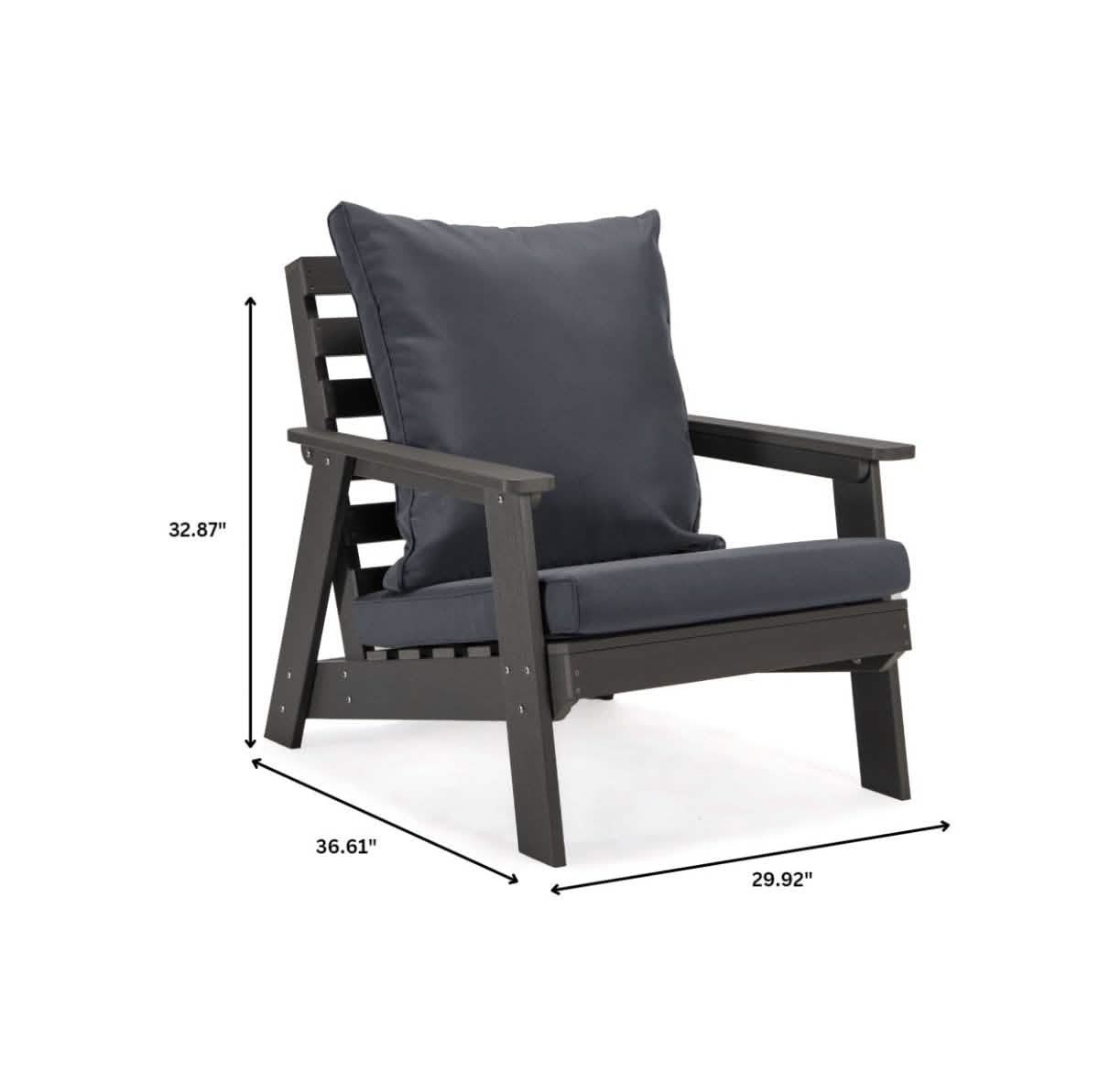 Alpine Lounge Arm Chair with Removable Cushions in Polyester and High - Impact Polystyrene Frame