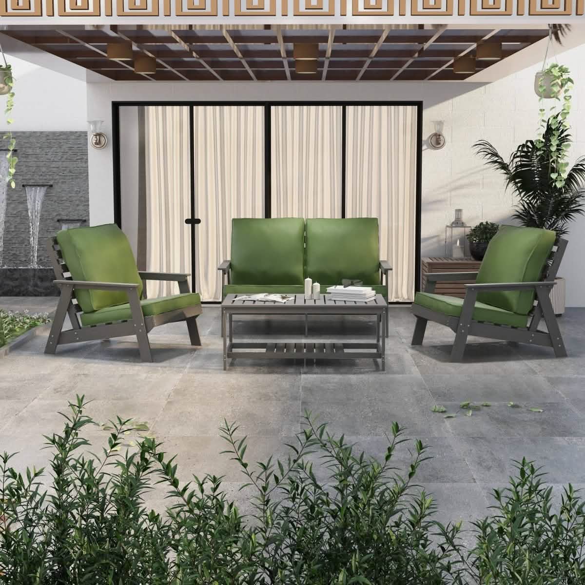 Alpine Lounge Arm Chair with Removable Cushions in Polyester and High - Impact Polystyrene Frame
