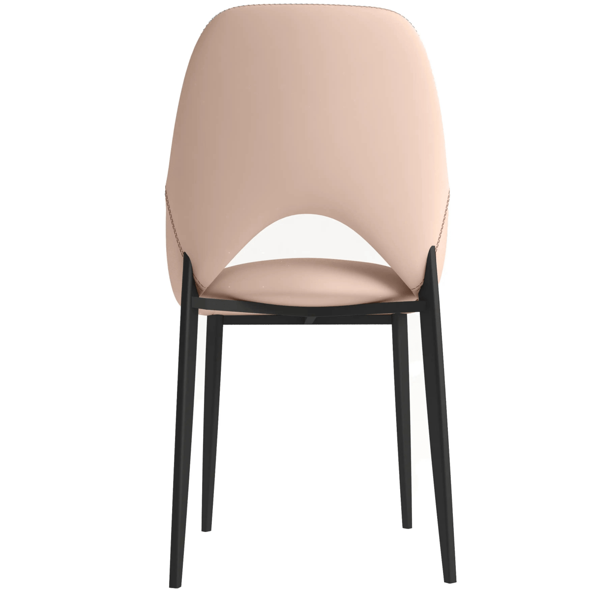 Amalfi Upholstered Dining Chair with a Curved Open Back Design in Black Iron