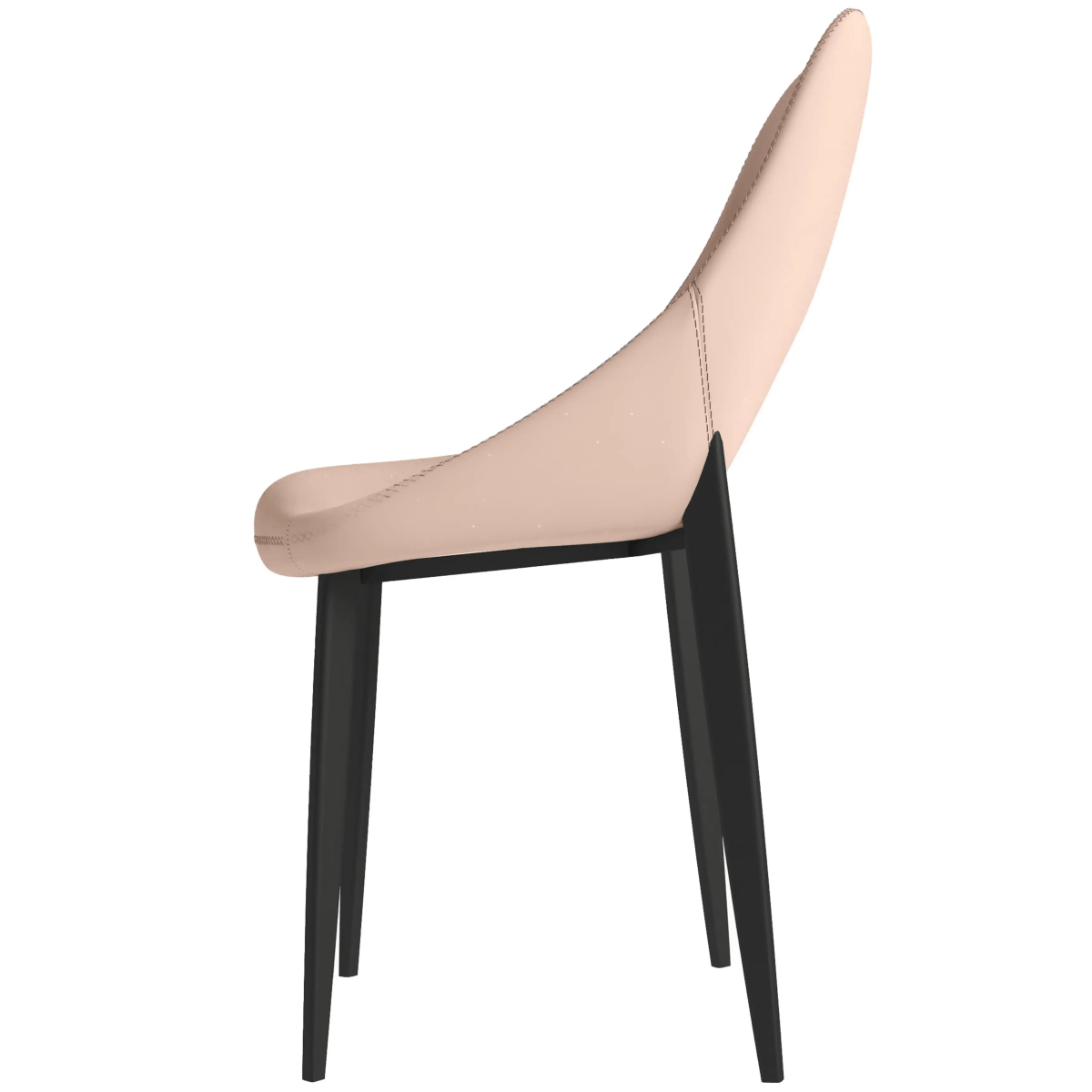 Amalfi Upholstered Dining Chair with a Curved Open Back Design in Black Iron
