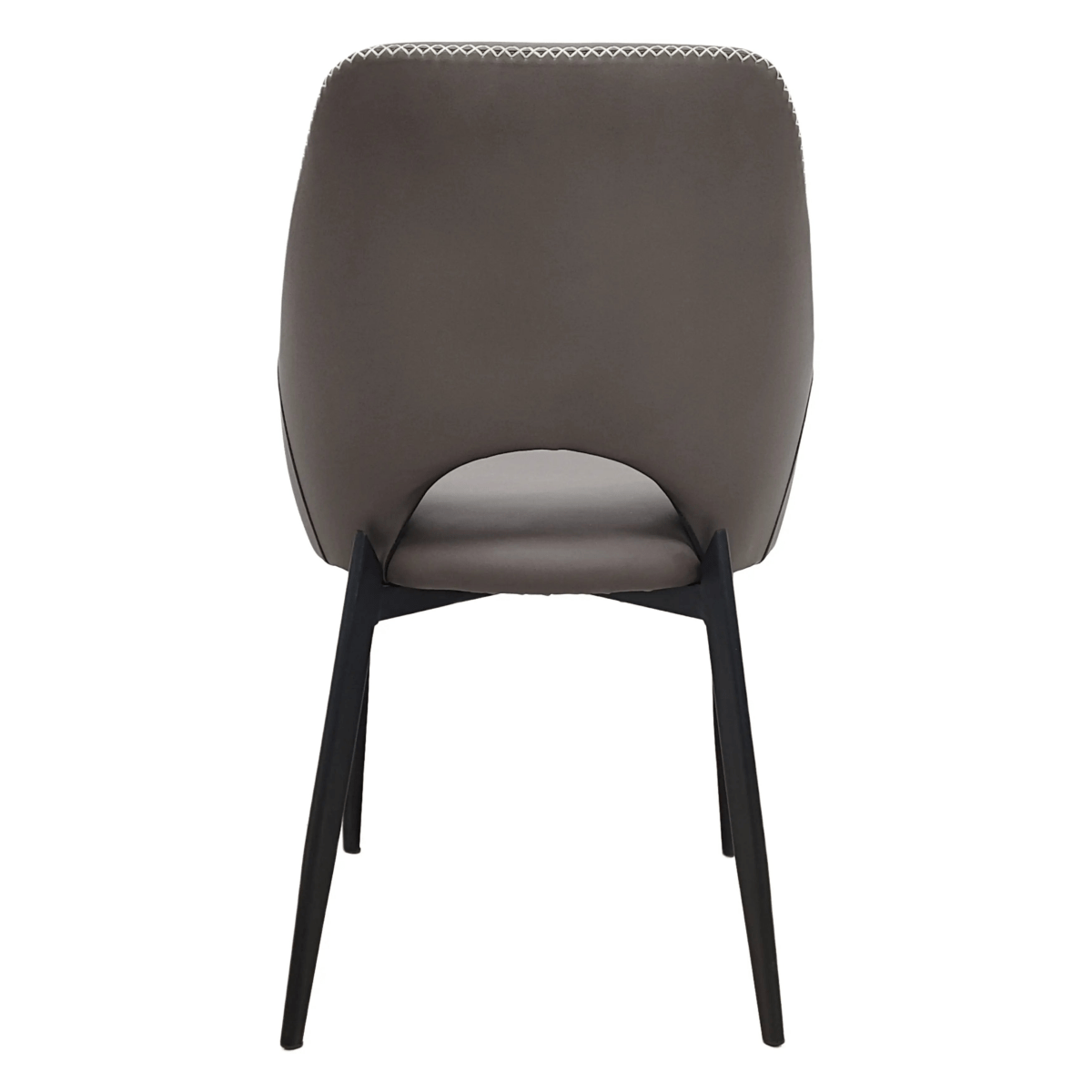 Amalfi Upholstered Dining Chair with a Curved Open Back Design in Black Iron