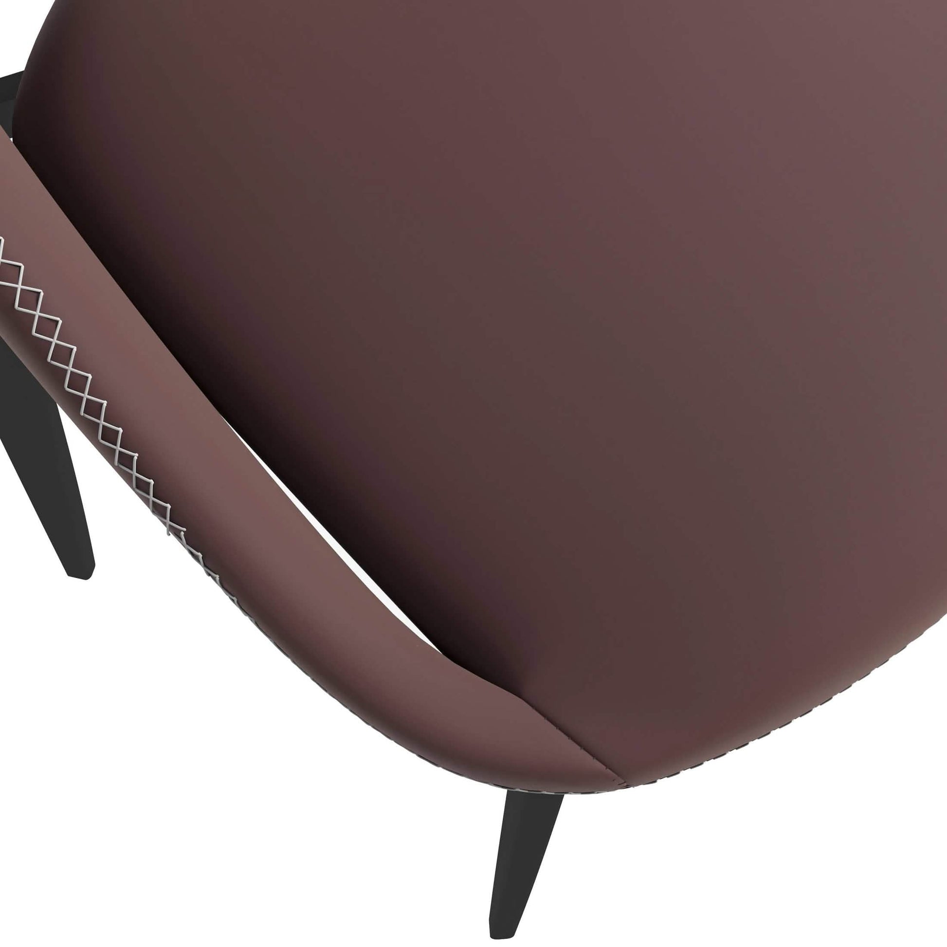 Amalfi Upholstered Dining Chair with a Curved Open Back Design in Black Iron Set of 4