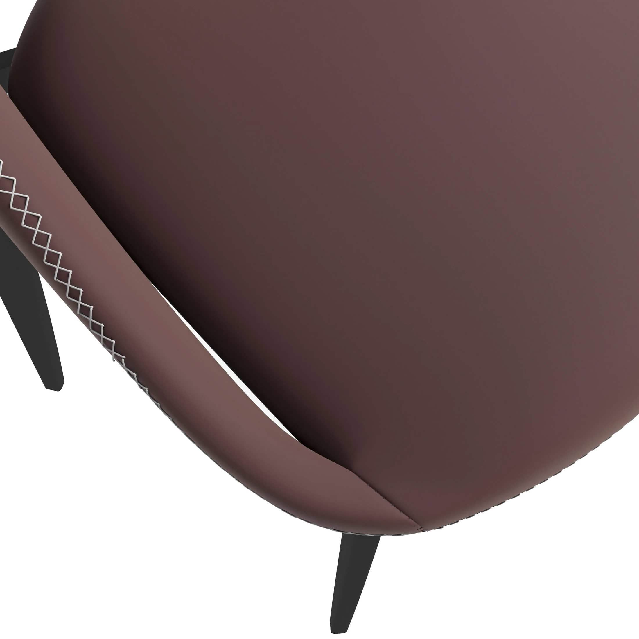 Amalfi Upholstered Dining Chair with a Curved Open Back Design in Black Iron Set of 4