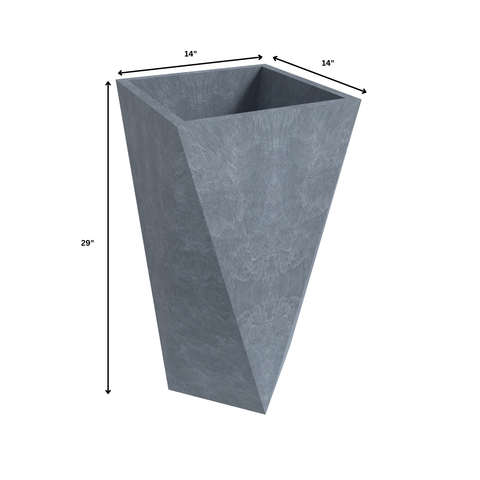 Aloe 3-Piece Modern Fiberstone and MGO Clay Square Planter Set for Indoor and Outdoor