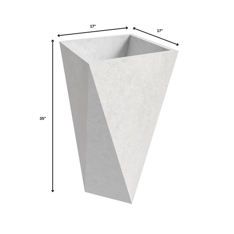 Aloe 3-Piece Modern Fiberstone and MGO Clay Square Planter Set for Indoor and Outdoor