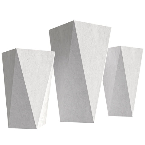 Aloe 3-Piece Modern Fiberstone and MGO Clay Square Planter Set for Indoor and Outdoor