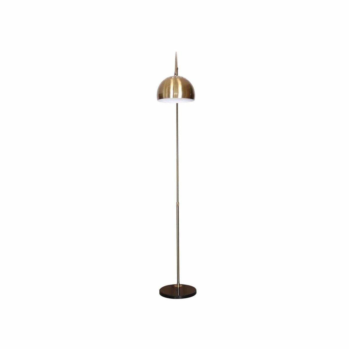 Arco Modern 76" Arched Floor Lamp: Black Marble Base & Metal Dome Shade