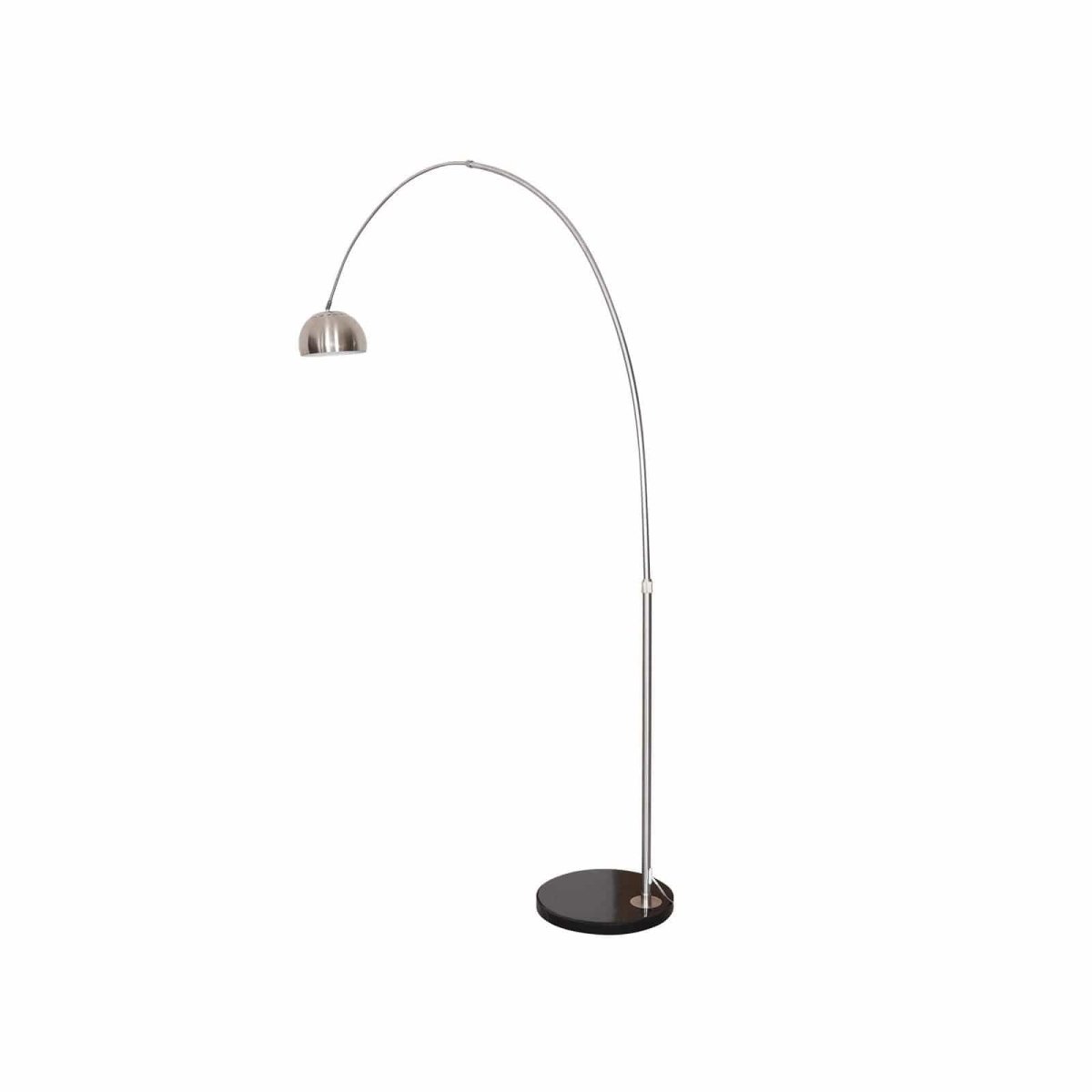 Arco Modern 76" Arched Floor Lamp: Black Marble Base & Metal Dome Shade