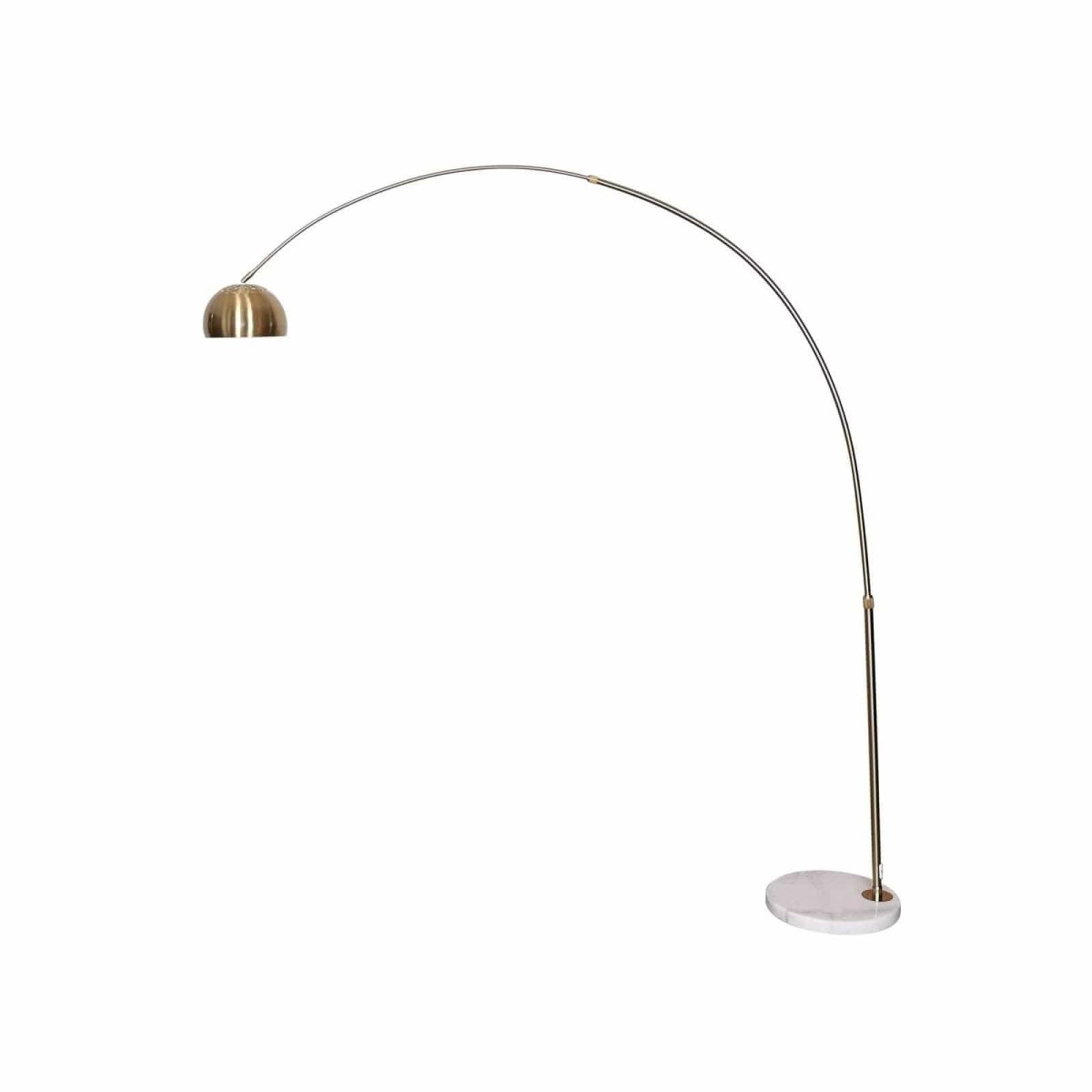 Arco Modern Arched Floor Lamp 76" Height with White Round Marble Base and Metal Dome Lamp Shade