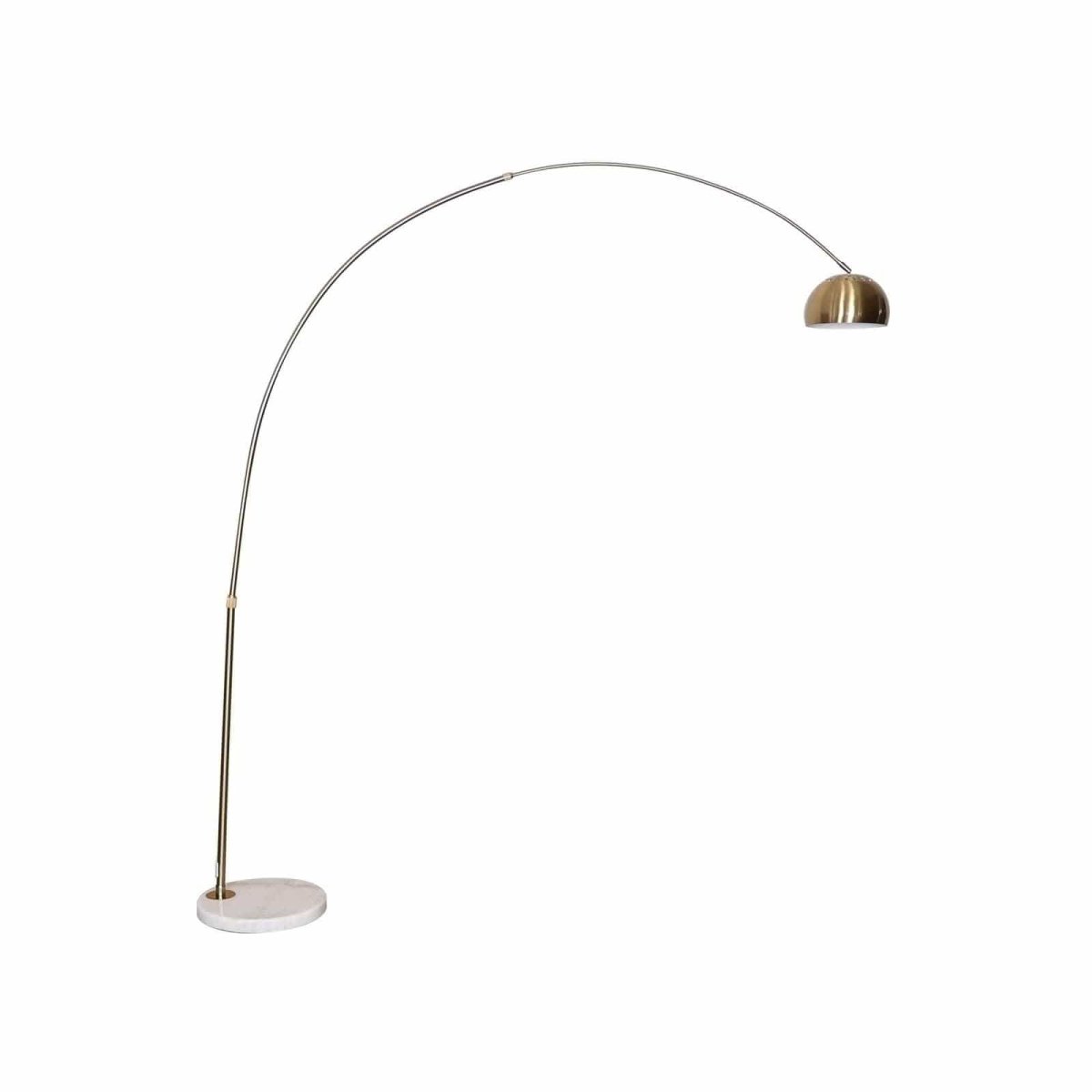 Arco Modern Arched Floor Lamp 76" Height with White Round Marble Base and Metal Dome Lamp Shade