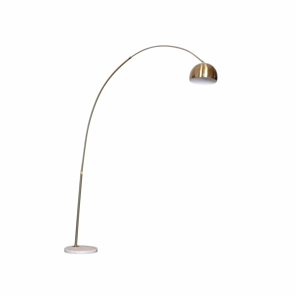 Arco Modern Arched Floor Lamp 76" Height with White Round Marble Base and Metal Dome Lamp Shade