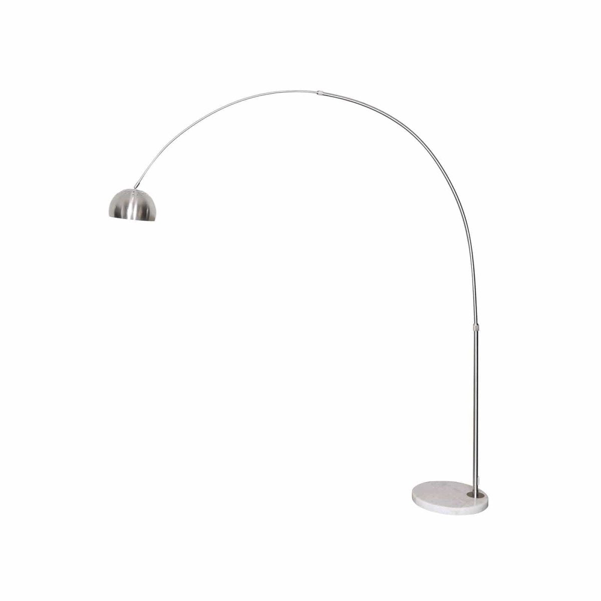 Arco Modern Arched Floor Lamp 76" Height with White Round Marble Base and Metal Dome Lamp Shade