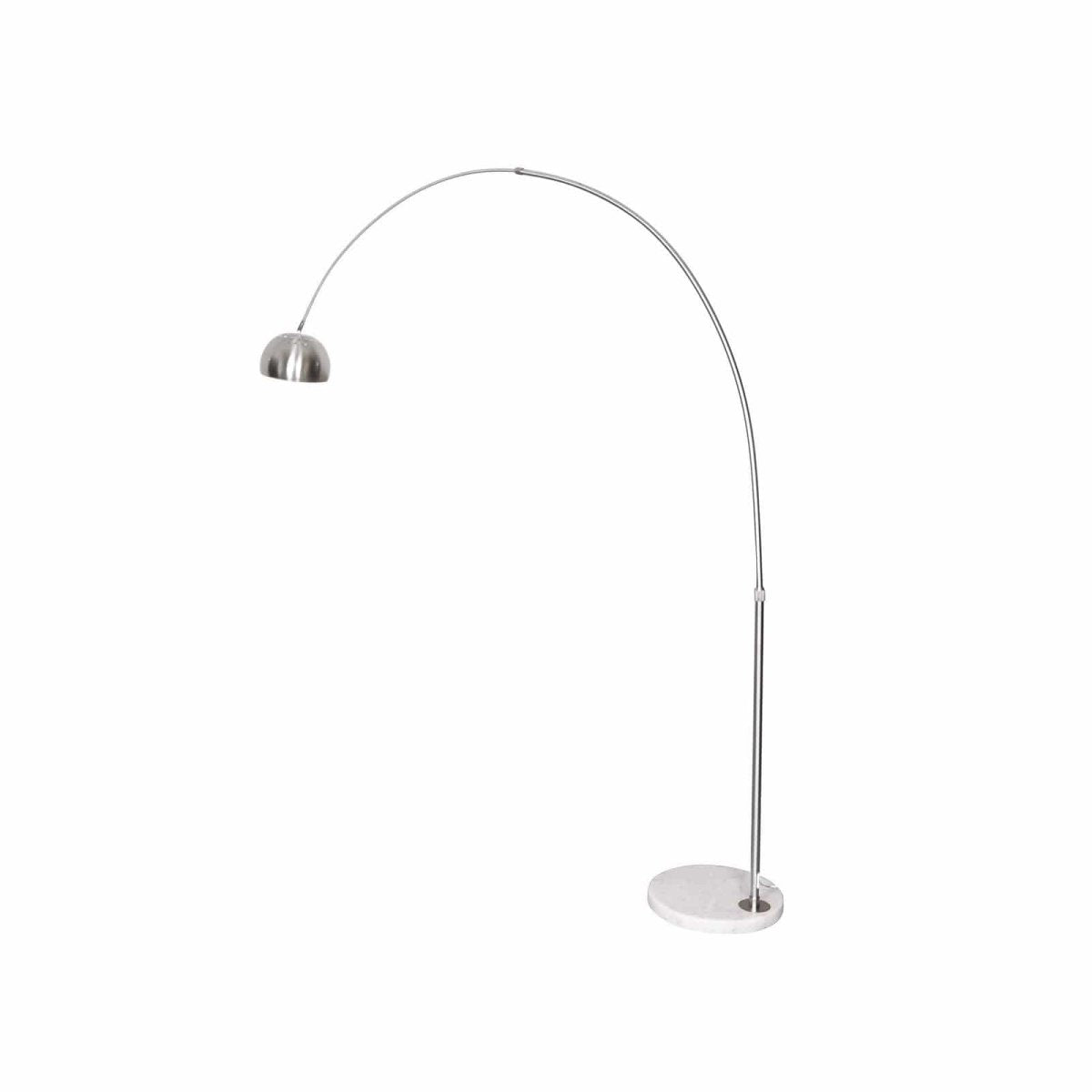 Arco Modern Arched Floor Lamp 76" Height with White Round Marble Base and Metal Dome Lamp Shade