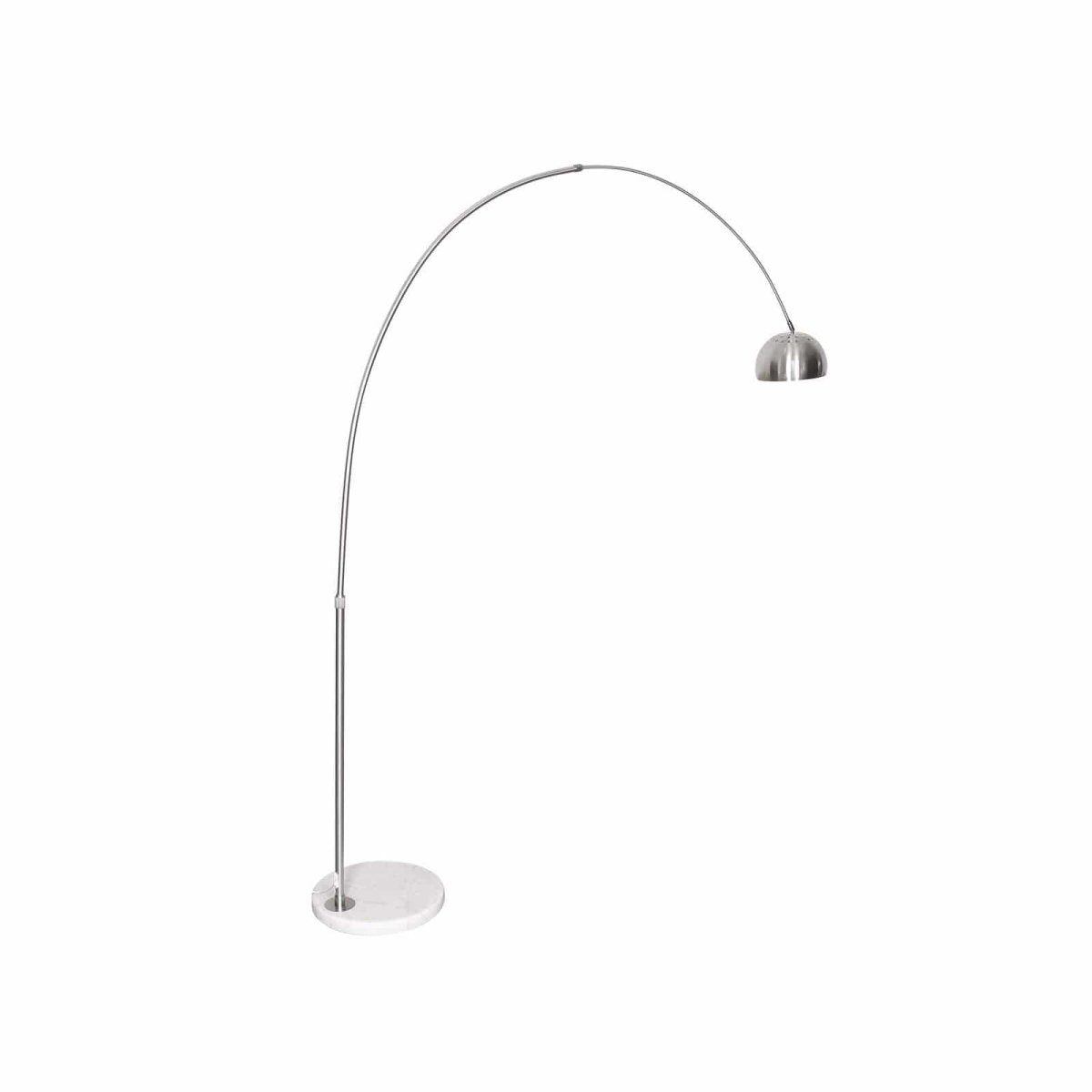 Arco Modern Arched Floor Lamp 76" Height with White Round Marble Base and Metal Dome Lamp Shade