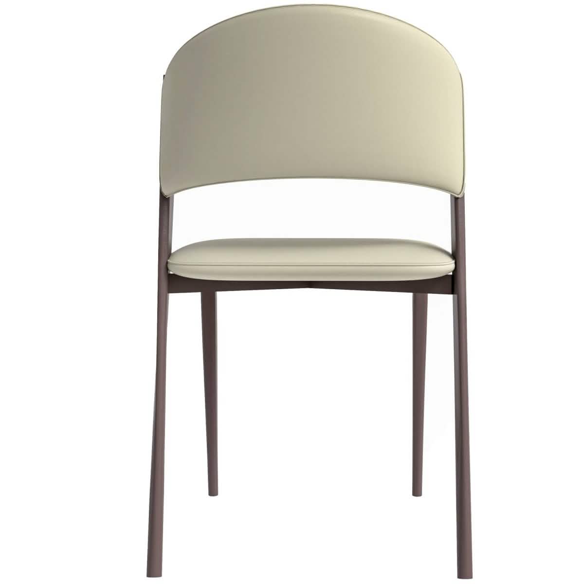 Aspen Dining Chairs Upholstered in Leather Kitchen Room Chairs with Metal Legs Set of 4