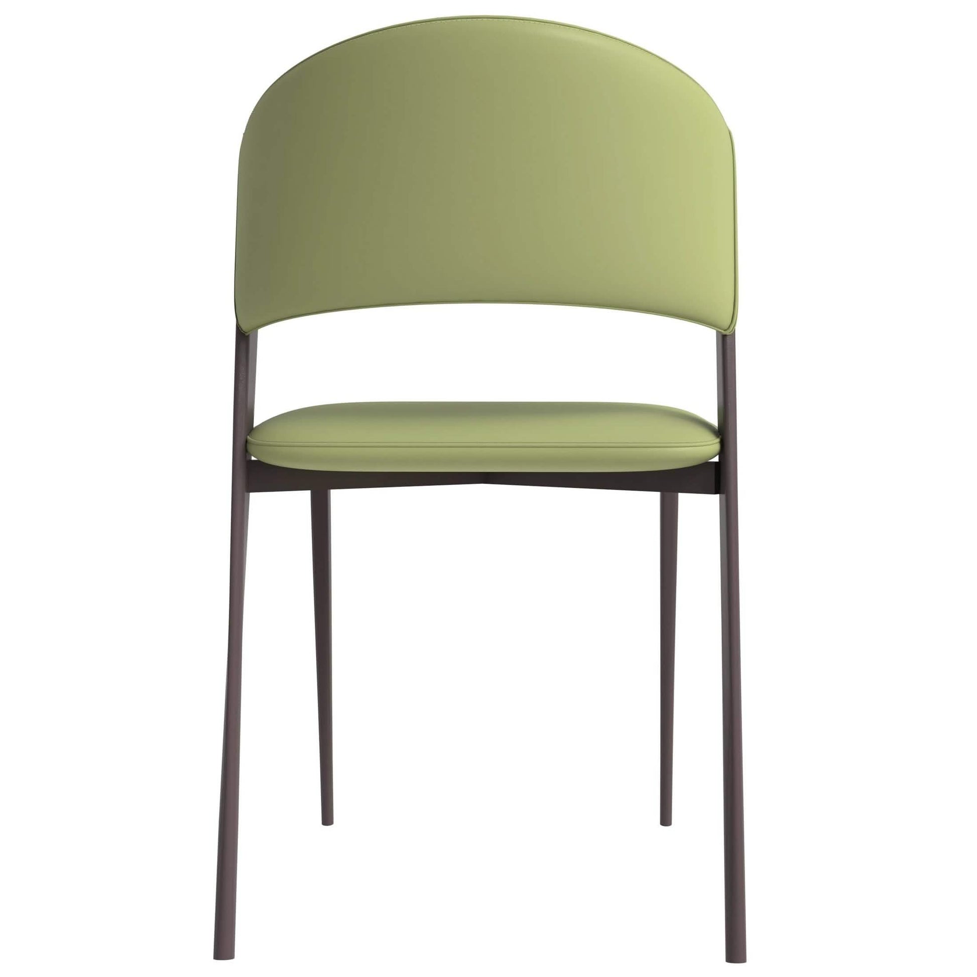 Aspen Dining Chairs Upholstered in Leather Kitchen Room Chairs with Metal Legs Set of 4