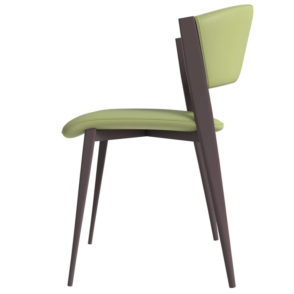 Aspen Dining Chairs Upholstered in Leather Kitchen Room Chairs with Metal Legs Set of 4
