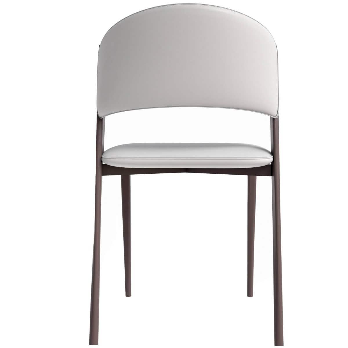 Aspen Dining Chairs Upholstered in Leather Kitchen Room Chairs with Metal Legs Set of 4