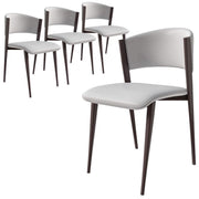Aspen Dining Chairs Upholstered in Leather Kitchen Room Chairs with Metal Legs Set of 4
