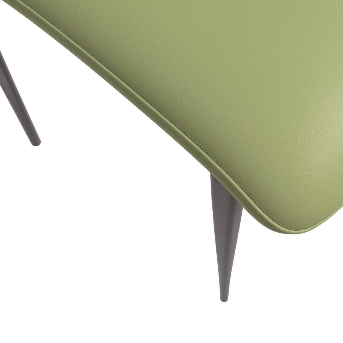 Aspen Dining Chairs Upholstered in Leather Kitchen Room Chairs with Metal Legs Set of 4