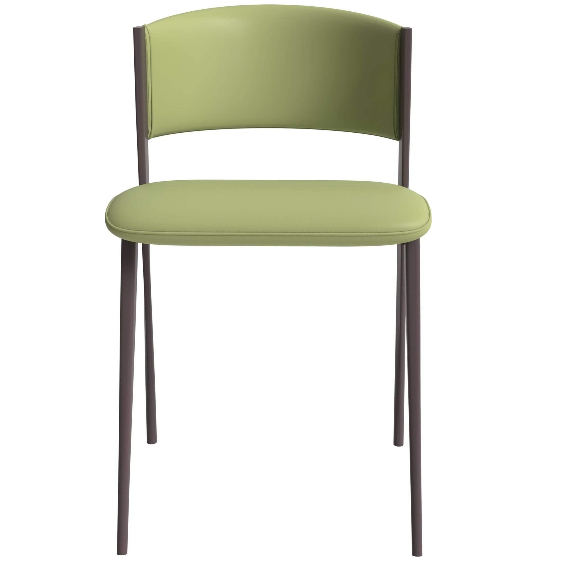 Aspen Dining Chairs Upholstered in Leather Kitchen Room Chairs with Metal Legs Set of 4