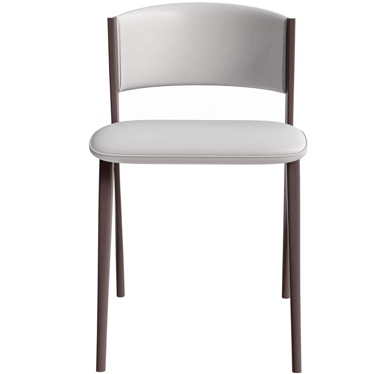 Aspen Dining Chairs Upholstered in Leather Kitchen Room Chairs with Metal Legs Set of 4