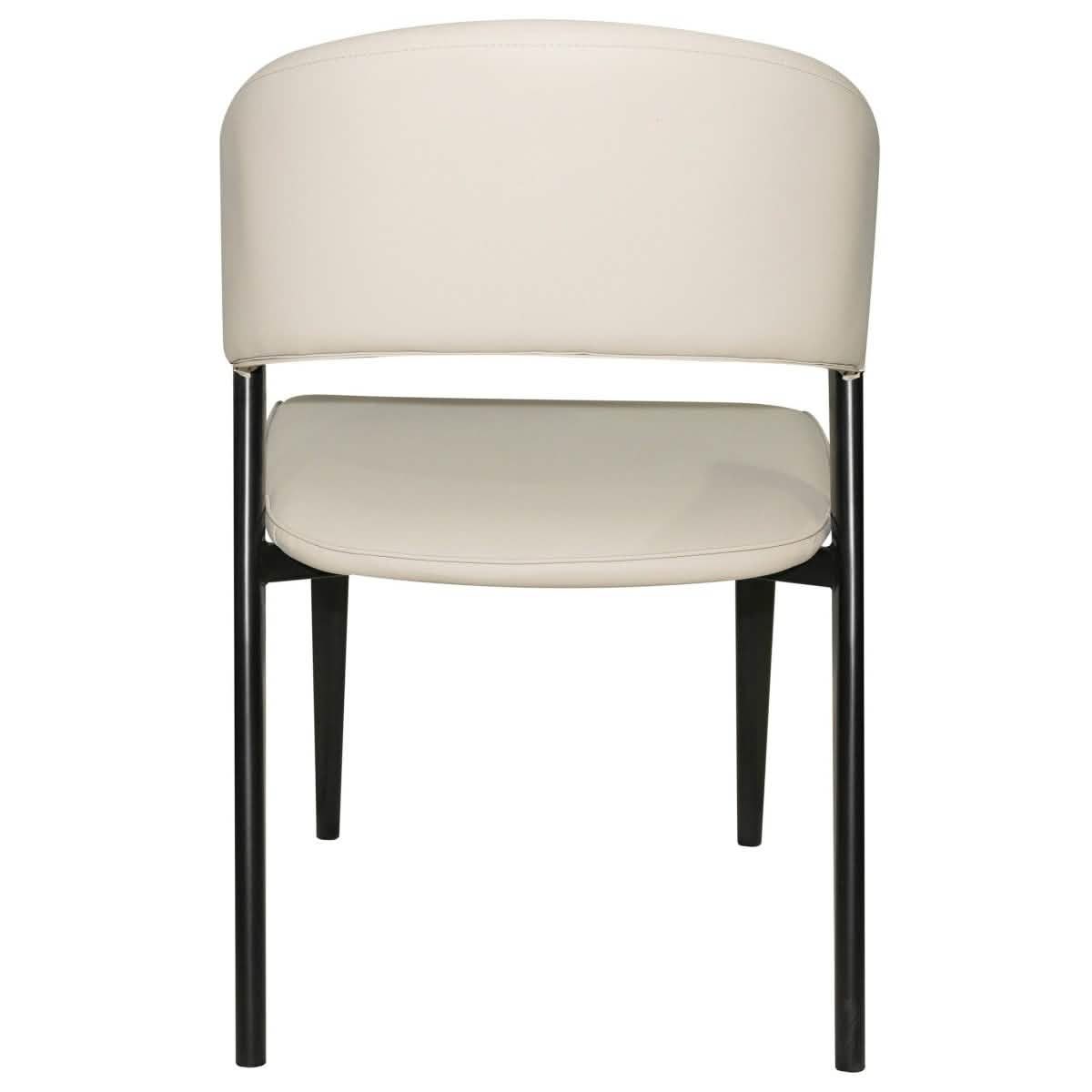 Aspen Dining Chairs Upholstered in Leather with Black Metal Legs Set of 4