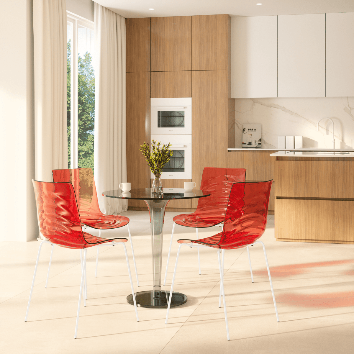 Astor Dining Chair Modern ABS Plastic Side Chair with Stainless - Steel Legs