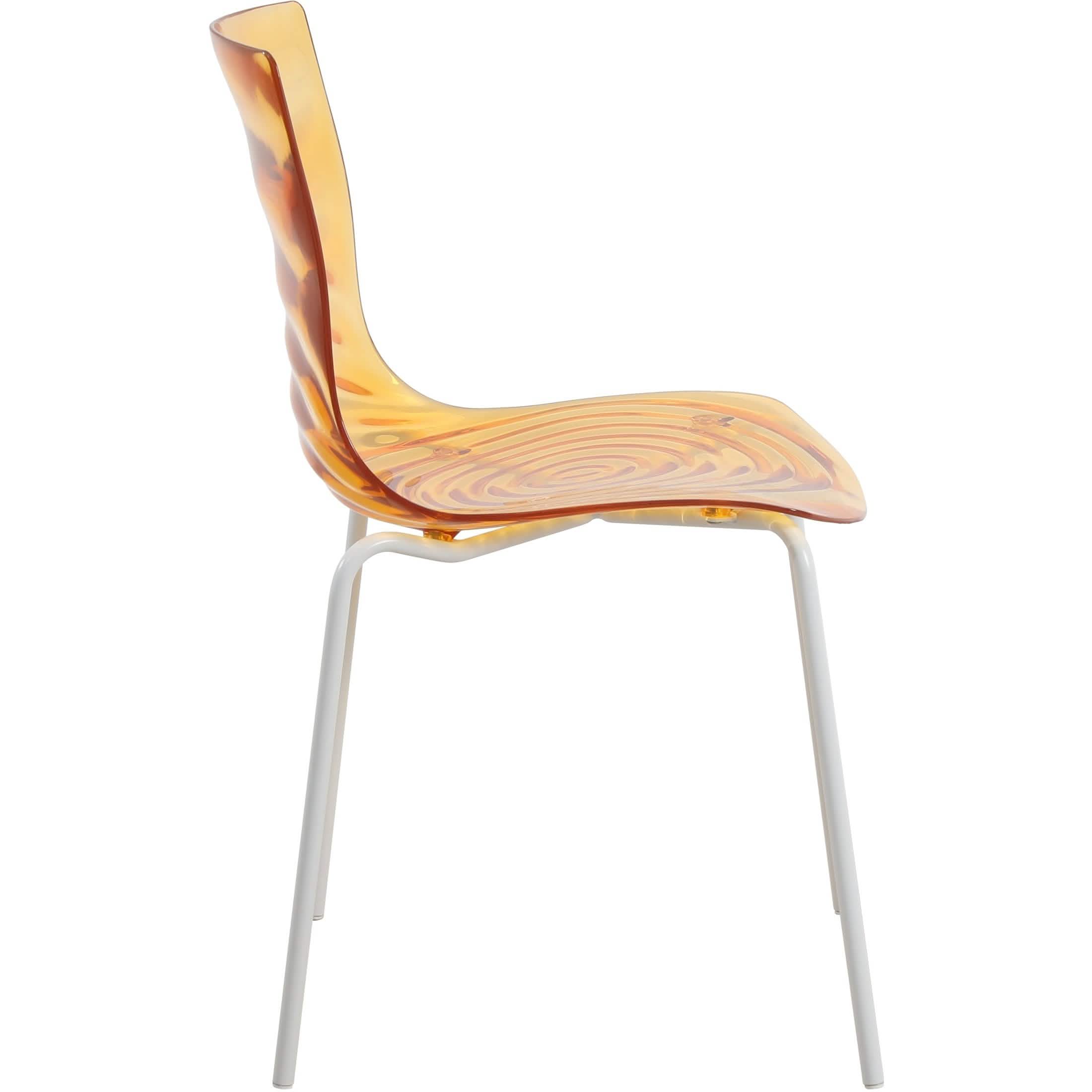 Astor Dining Chairs with ABS Plastic Seats in White Stainless Steel Set of 2