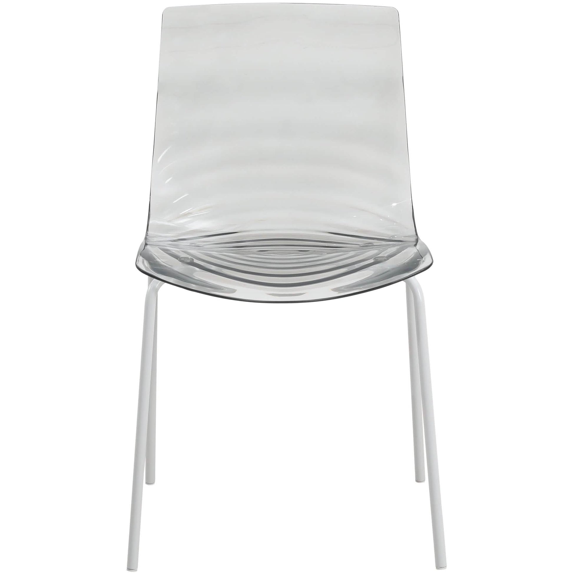 Astor Dining Chairs with ABS Plastic Seats in White Stainless Steel Set of 2