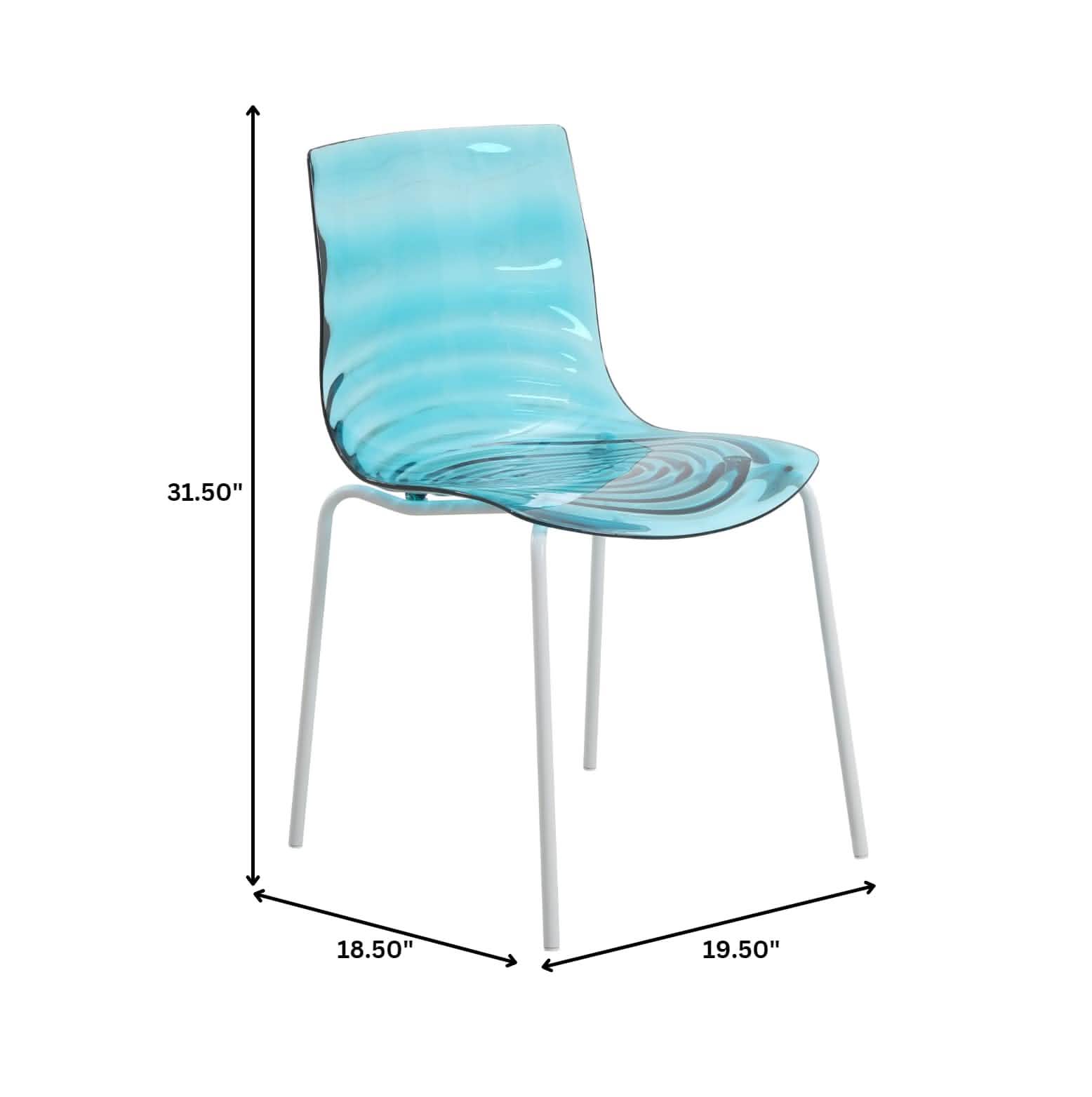 Astor Dining Chairs with ABS Plastic Seats in White Stainless Steel Set of 2