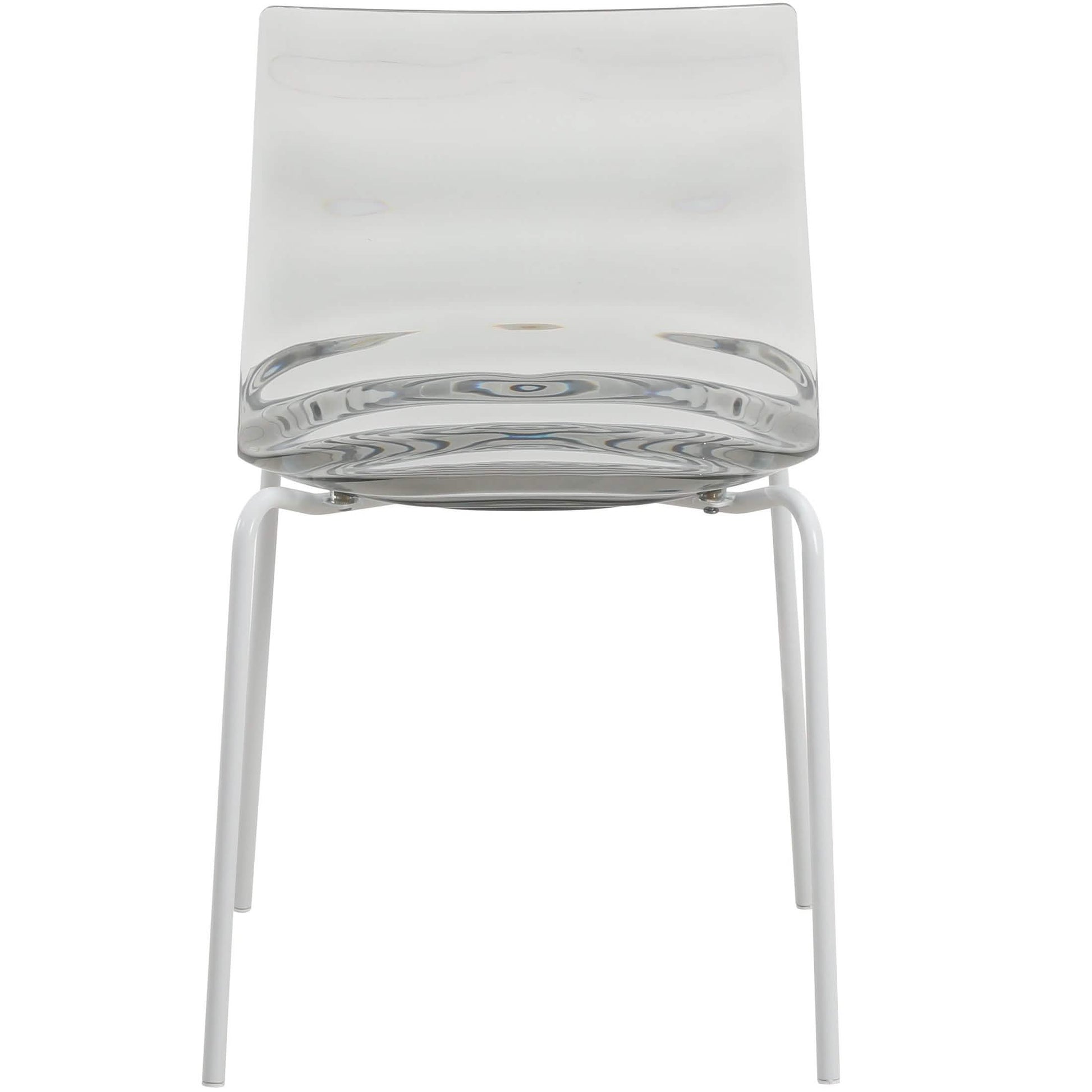 Astor Dining Chairs with ABS Plastic Seats in White Stainless Steel Set of 2