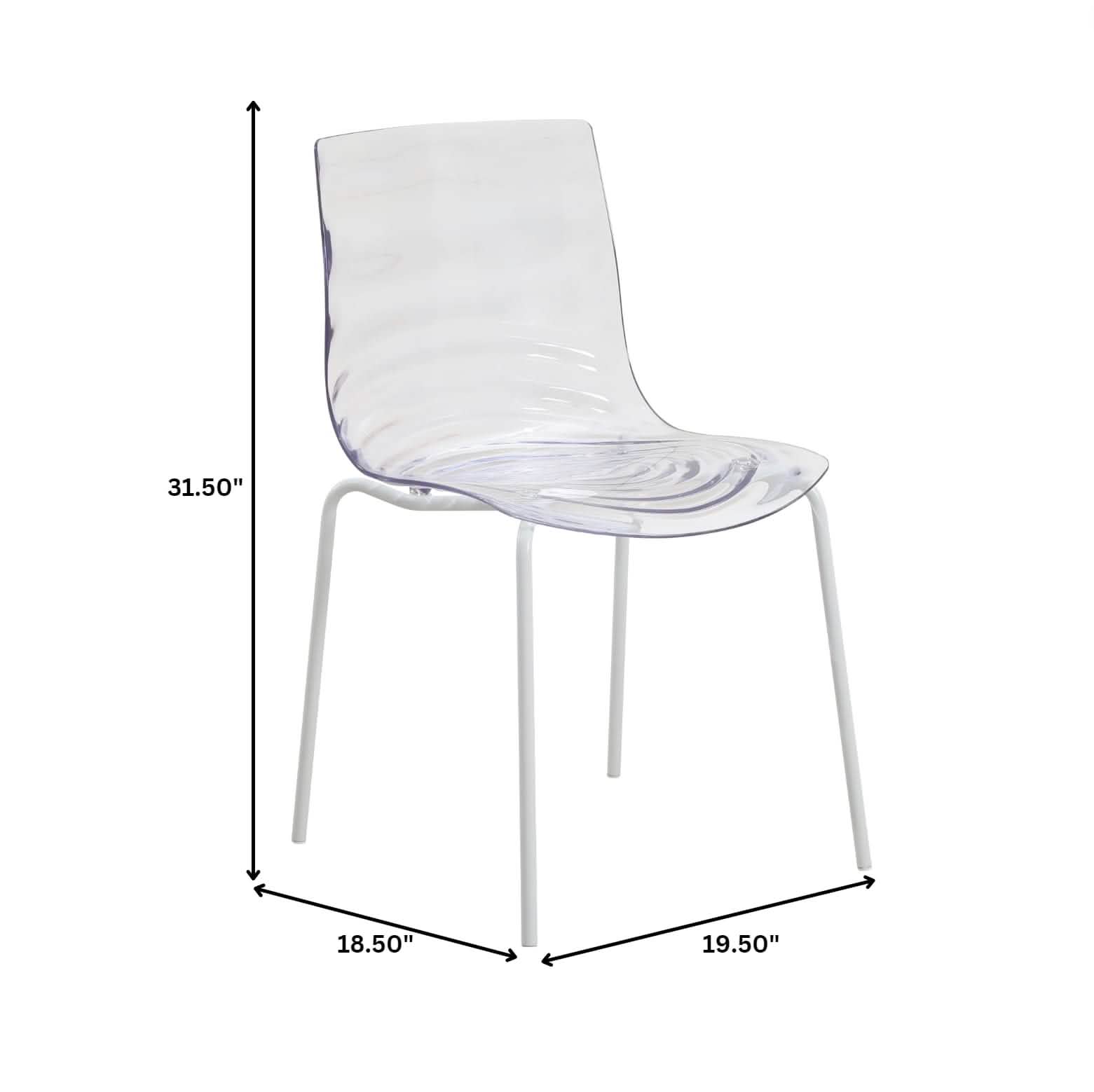 Astor Dining Chairs with ABS Plastic Seats in White Stainless Steel Set of 2