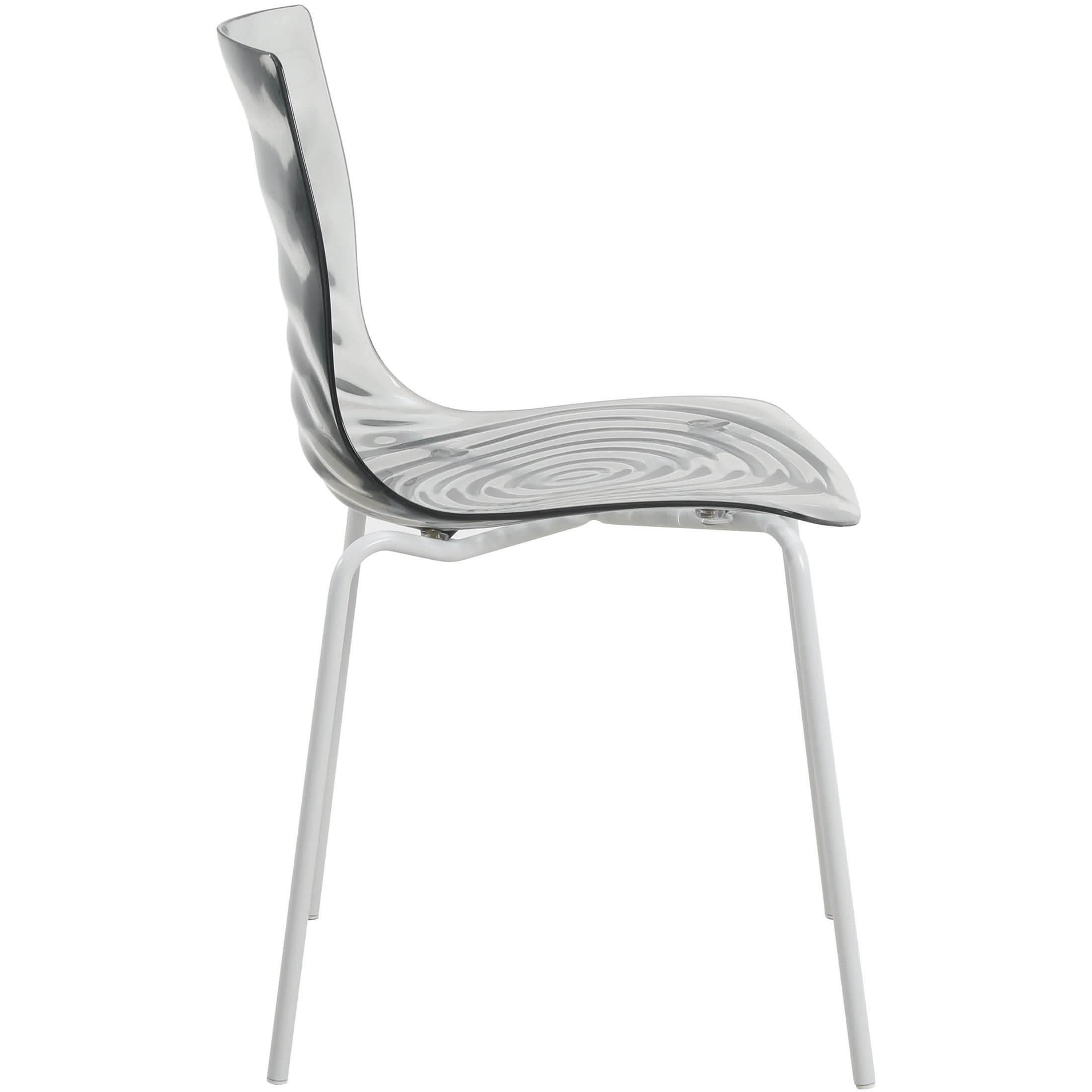Astor Dining Chairs with ABS Plastic Seats in White Stainless Steel Set of 2