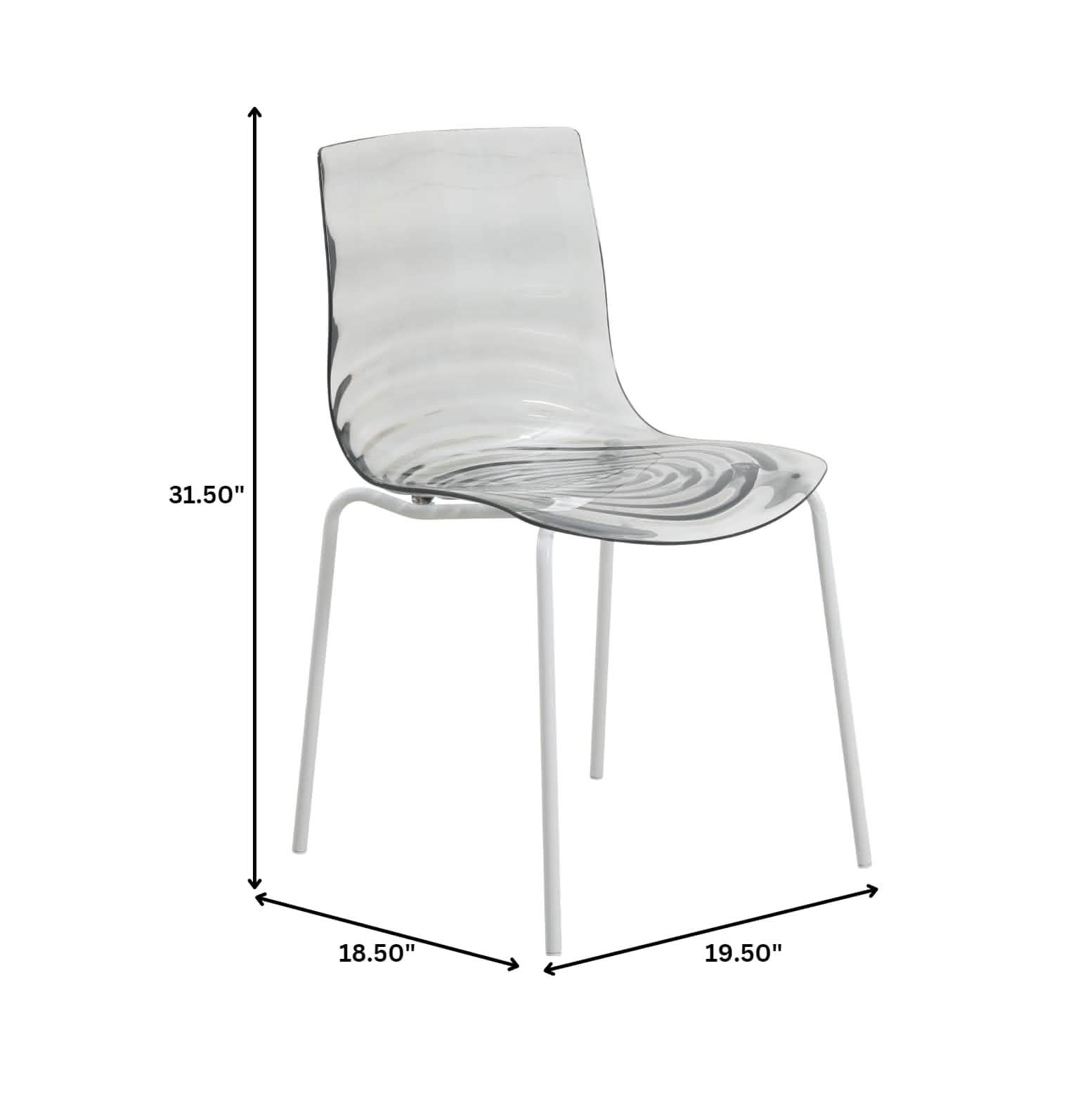 Astor Dining Chairs with ABS Plastic Seats in White Stainless Steel Set of 2