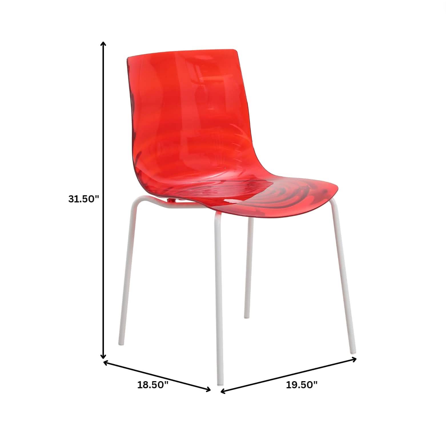 Astor Dining Chairs with ABS Plastic Seats in White Stainless Steel Set of 2