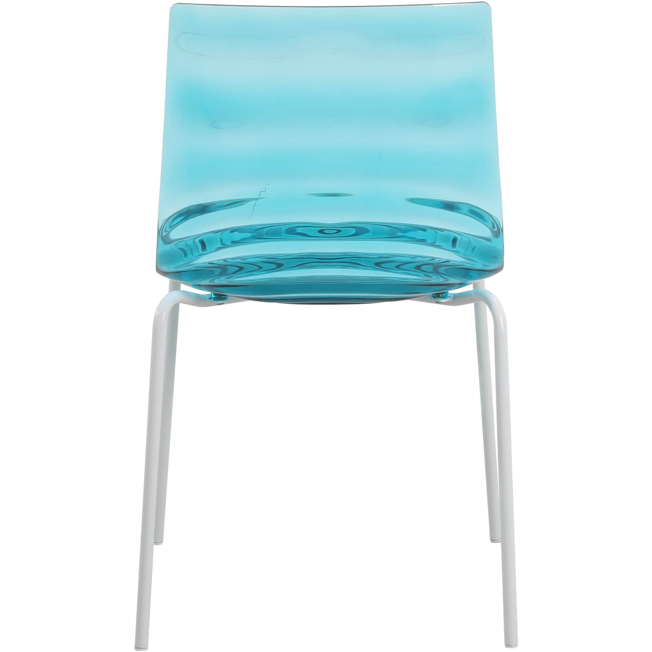 Astor Dining Chairs with ABS Plastic Seats in White Stainless Steel Set of 2