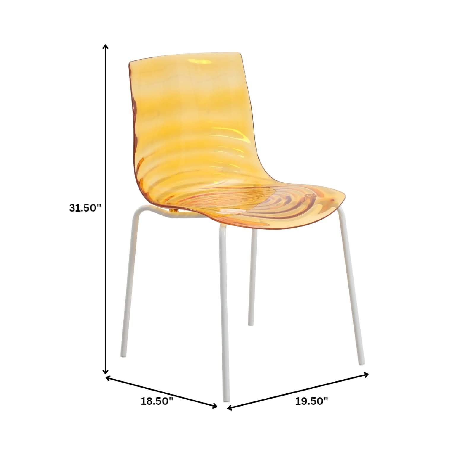 Astor Dining Chairs with ABS Plastic Seats in White Stainless Steel Set of 2