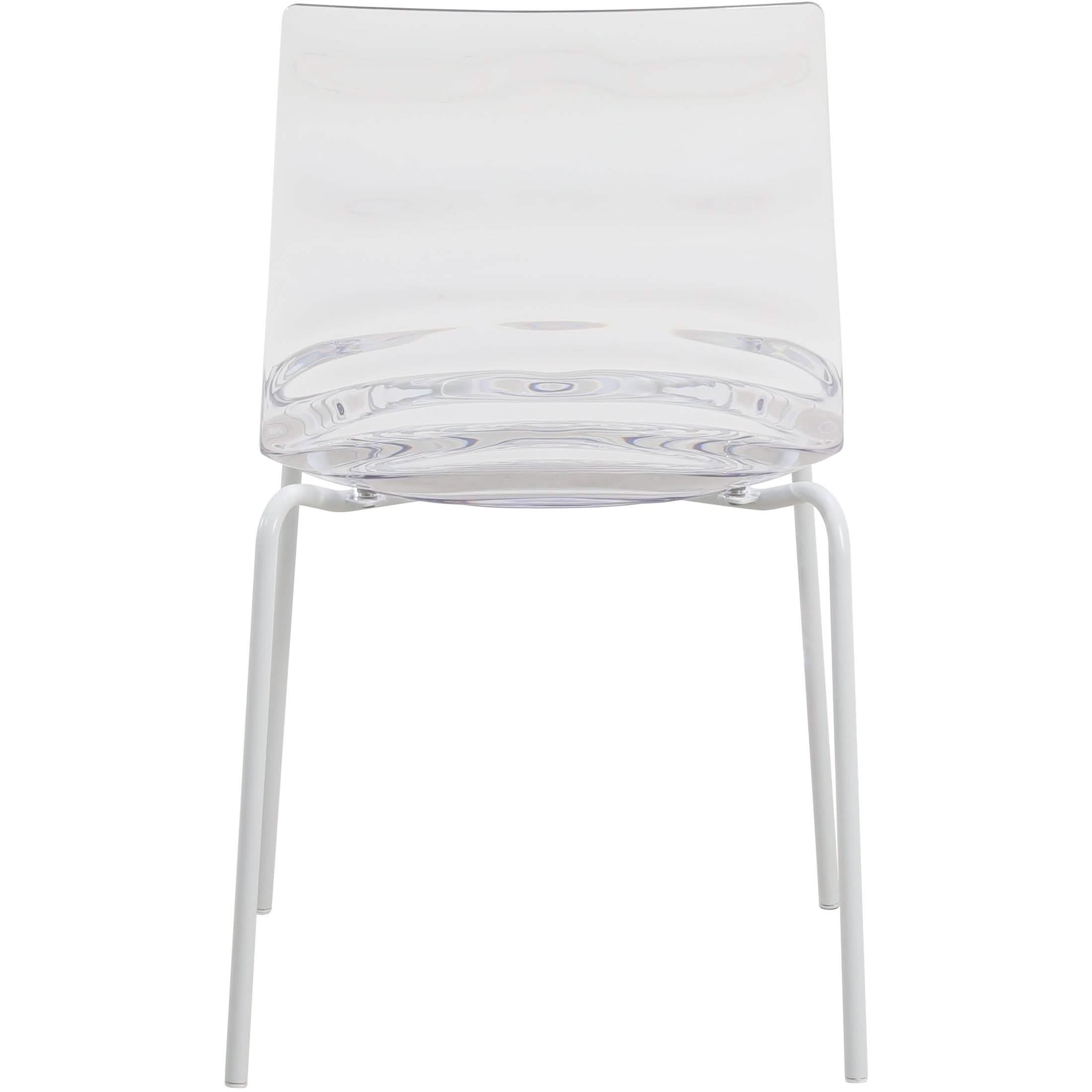 Astor Dining Chairs with ABS Plastic Seats in White Stainless Steel Set of 2
